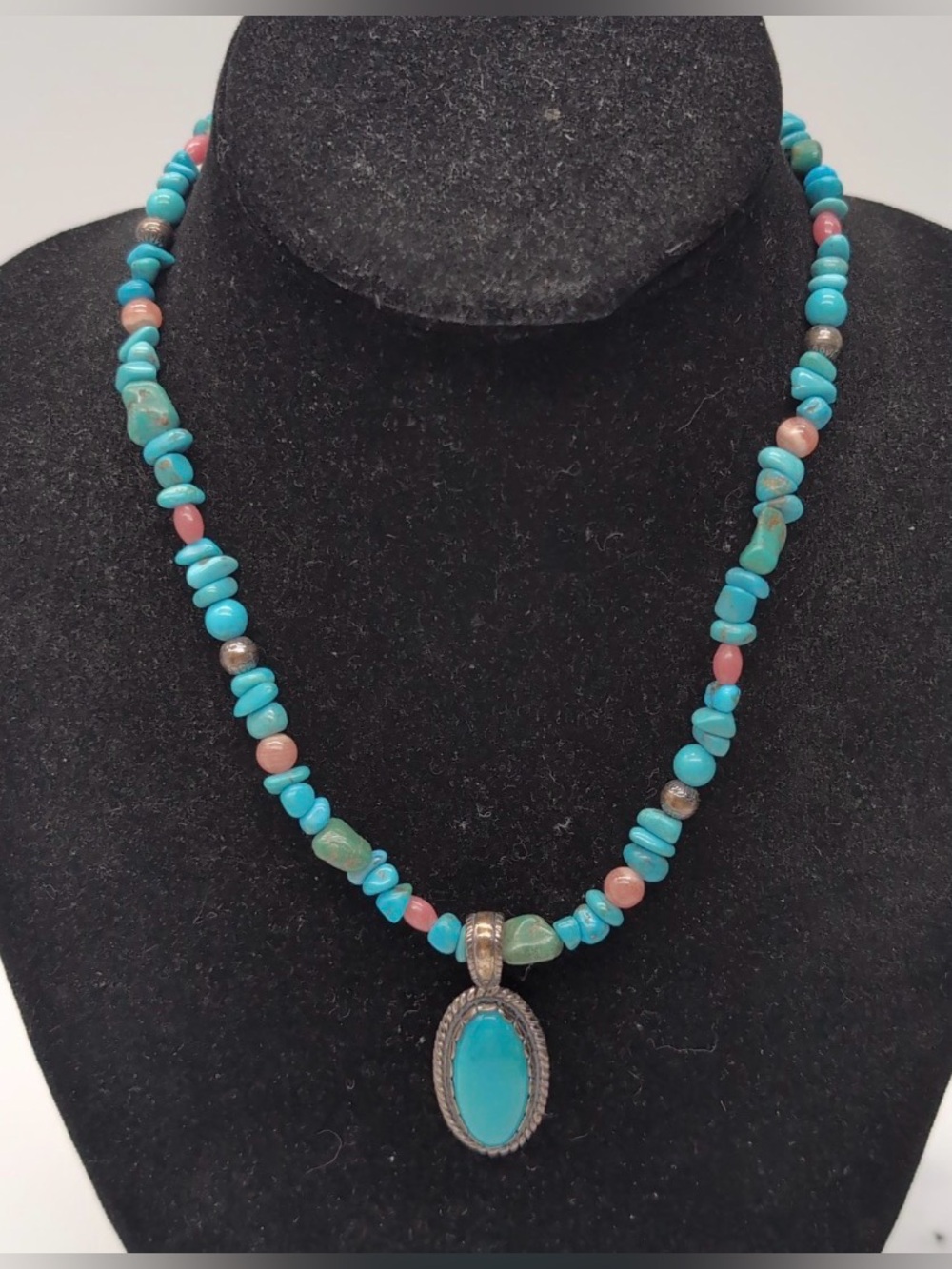 Carolyn Pollack Relios RETIRED 925 Sterling Silver Turquoise Pendant/Multi Stone